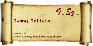 Ivány Szilvia névjegykártya
