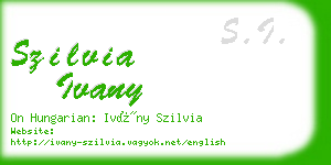szilvia ivany business card